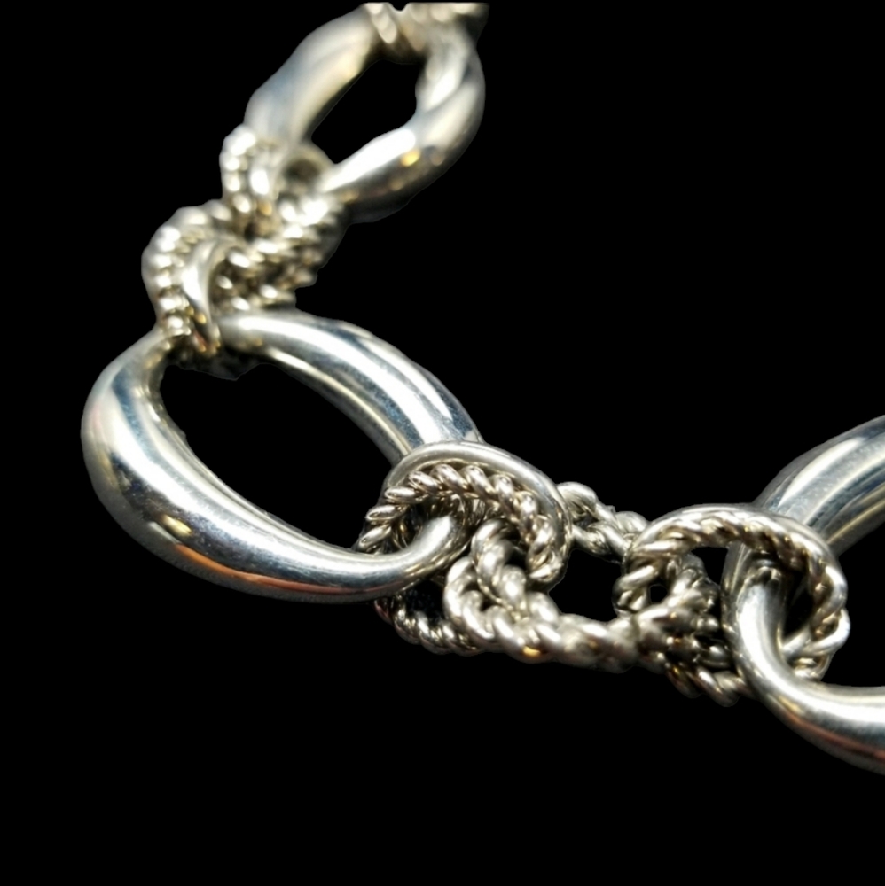 SILVER TONE RING BRACELET AND NECKLACE - Picture 6 of 8